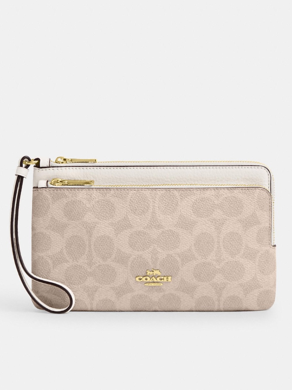 Coach Outlet Double Zip Wallet In Signature Canvas